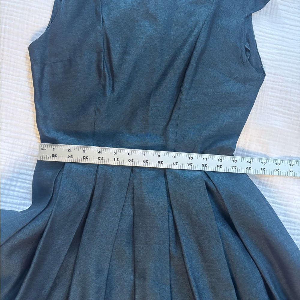 VINTAGE 50s navy blue pleated party dress - Picture 10 of 11